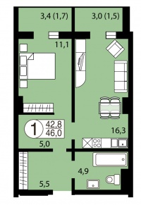 Серебряный, 1 (улица Вильского, 34) - Планировка